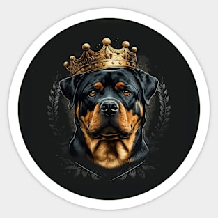 Rottweiler Dog with Crown Sticker